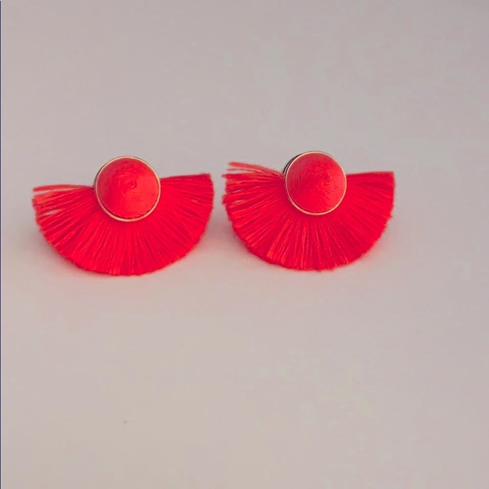 BAUBLEBAR summer fun fringe pink peach orange gold earrings NEW - Picture 2 of 8